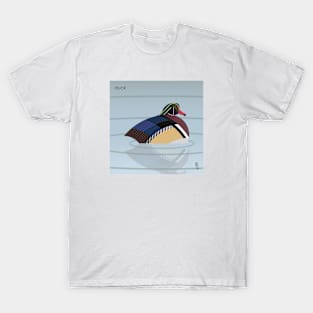 Minimal Zoo Art Series | A to Z  | Duck | Square T-Shirt